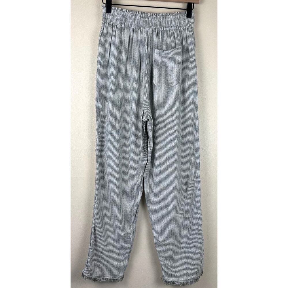 Aerie Real Good Gauze High Waisted Pant Size Small Pinstripe Blue & White - Picture 11 of 13